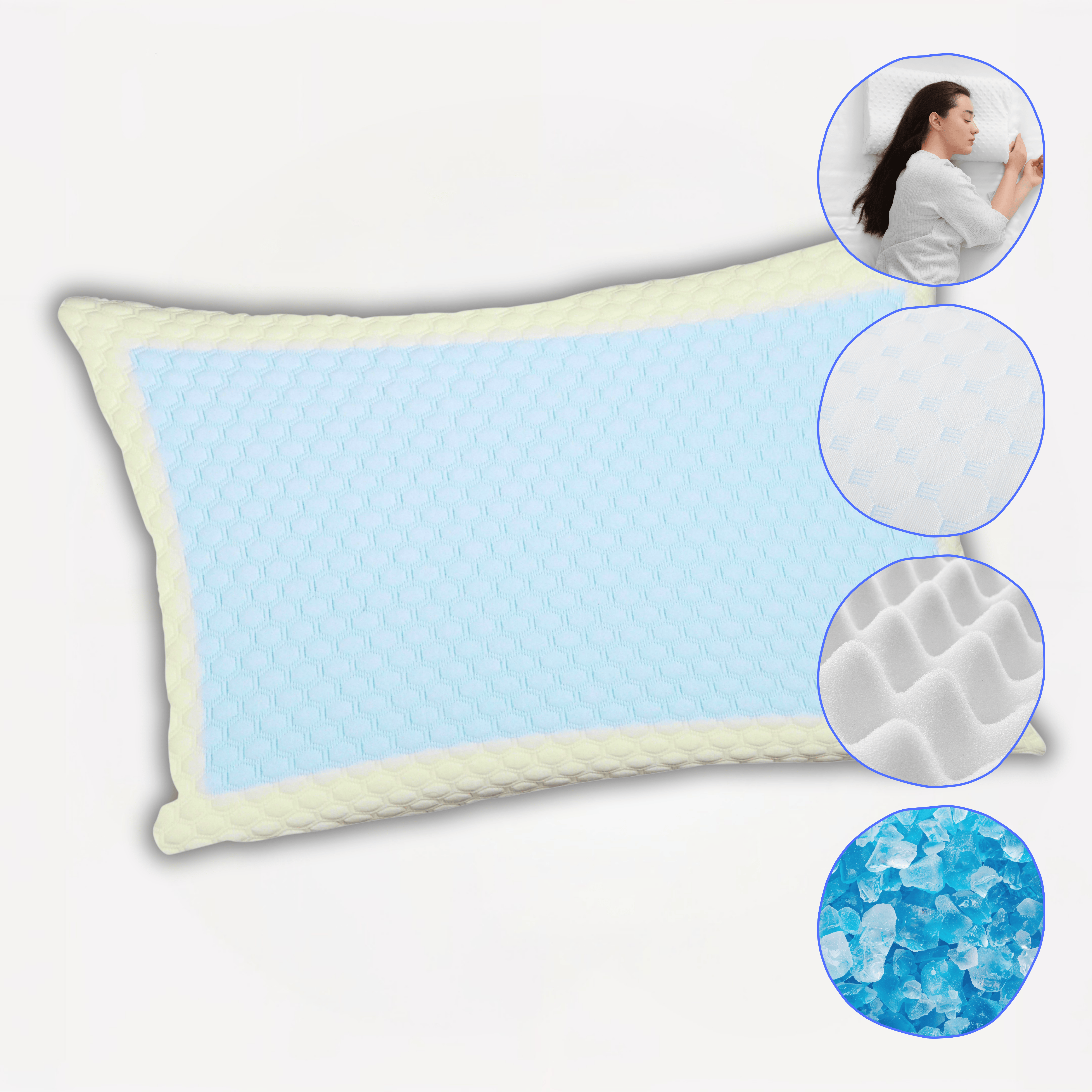 OLIVIA ROCCO Cooling Gel Memory Foam Pillow With Breathable Cover, Orthopaedic Support, Luxury Fibre Filling, Ergonomic Neck Relief