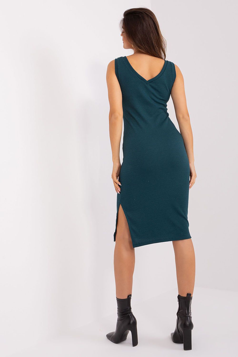 Elegant Cotton Midi Dress Set with Long Sleeve Blouse and Heart Neckline by Rue Paris