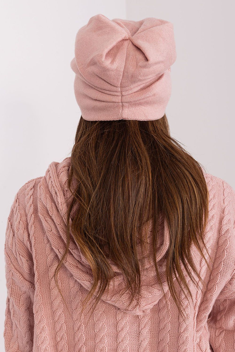 Luxury Women's Winter Hat in Smooth Knit with Decorative Applique - 50% Acrylic, 30% Cotton, 20% Cashmere