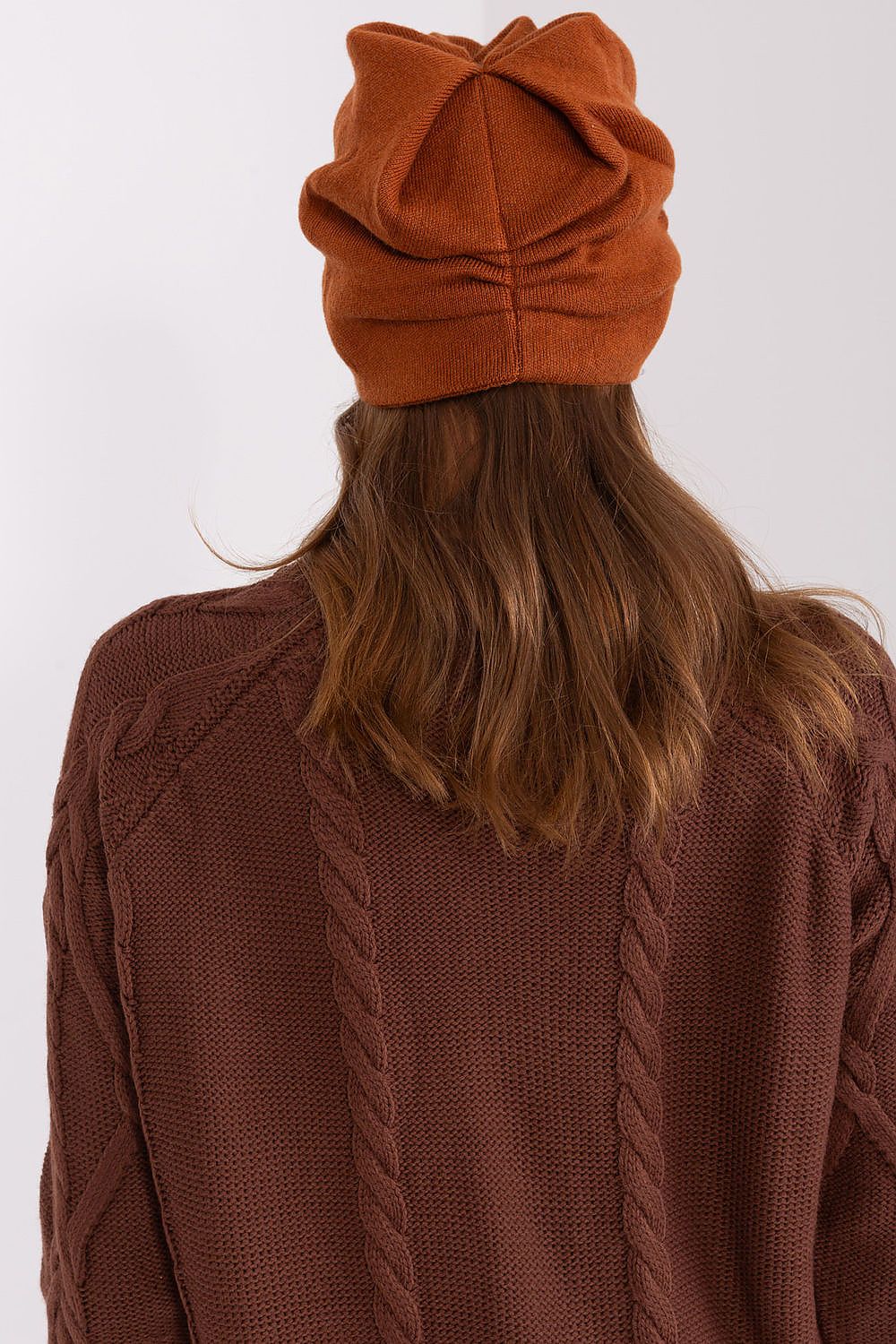 Luxury Women's Winter Hat in Smooth Knit with Decorative Applique - 50% Acrylic, 30% Cotton, 20% Cashmere