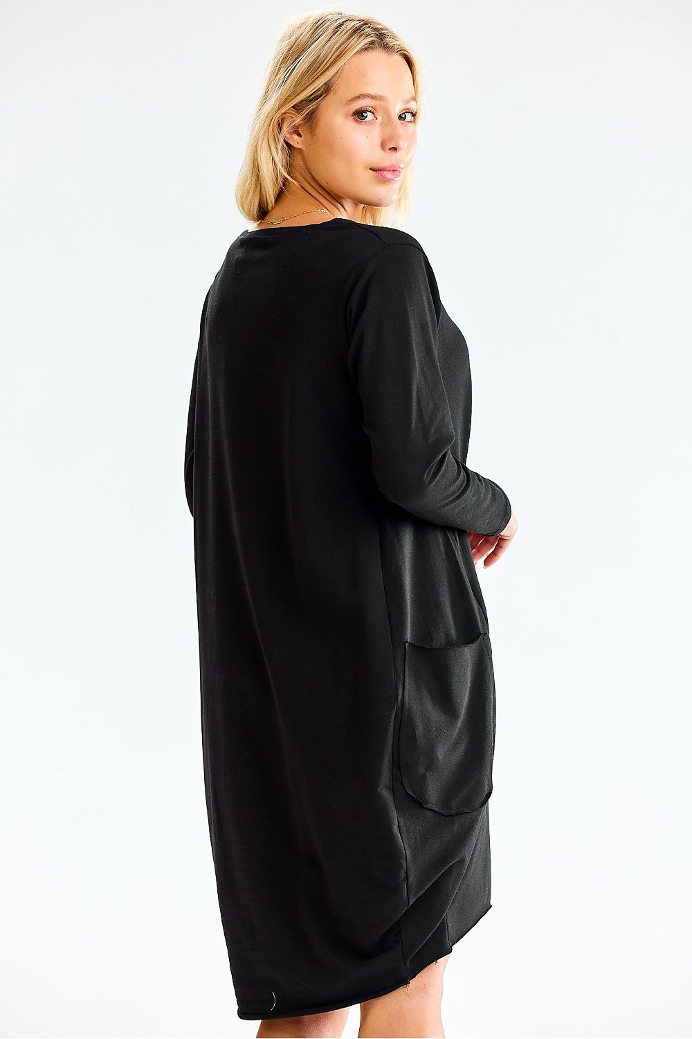 Infinite You Sweatshirt Midi Dress with Pockets - Luxurious Loose Fit Design, Crafted in Poland
