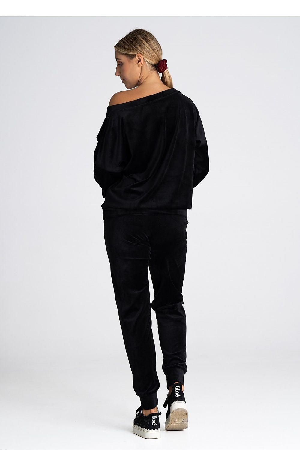 Luxury Velour Tracksuit Trousers with Elastic Waistband and Pockets by Figl
