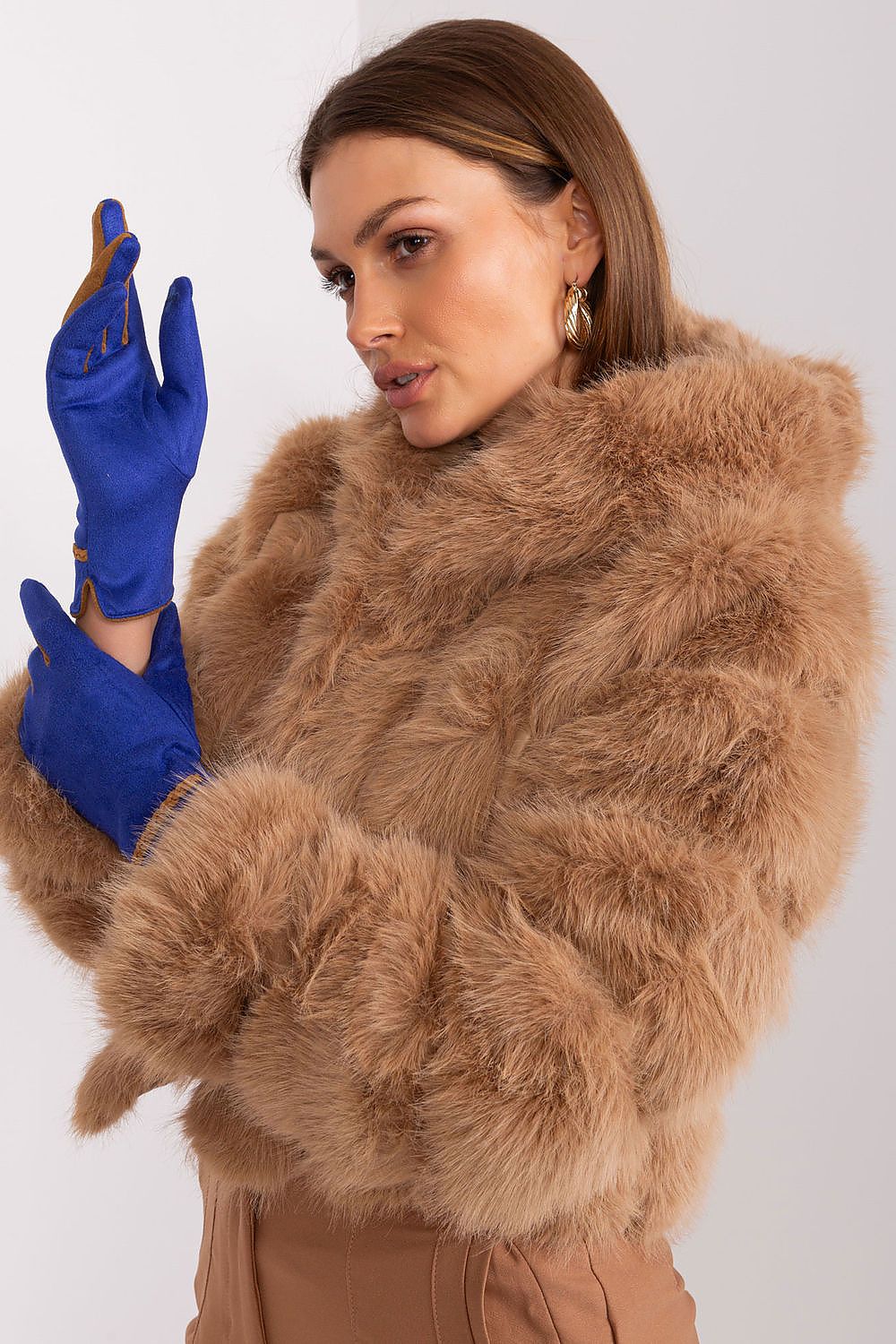 Elegant Women's Touchscreen Gloves with Braided Wrist Straps and Embroidered Flower Detail