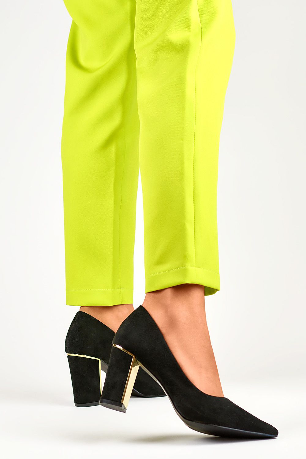 Elegant PRIMO Black Eco-Suede Block Heel Pumps with 8 cm Stiletto for All Occasions
