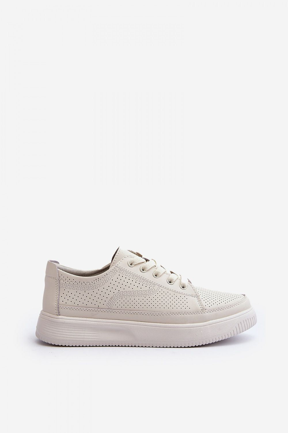 Elegant Women's Sports Shoes in Natural Leather with Platform Sole for Stylish Comfort