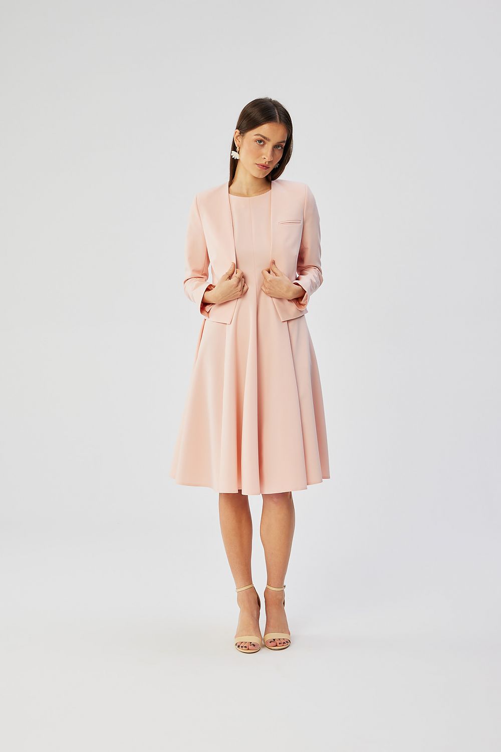 Stylove Polish Sleeveless Daydress With Fitted Cut, Side Pockets, And Elegant Dual Neckline, Sizes S-XXL