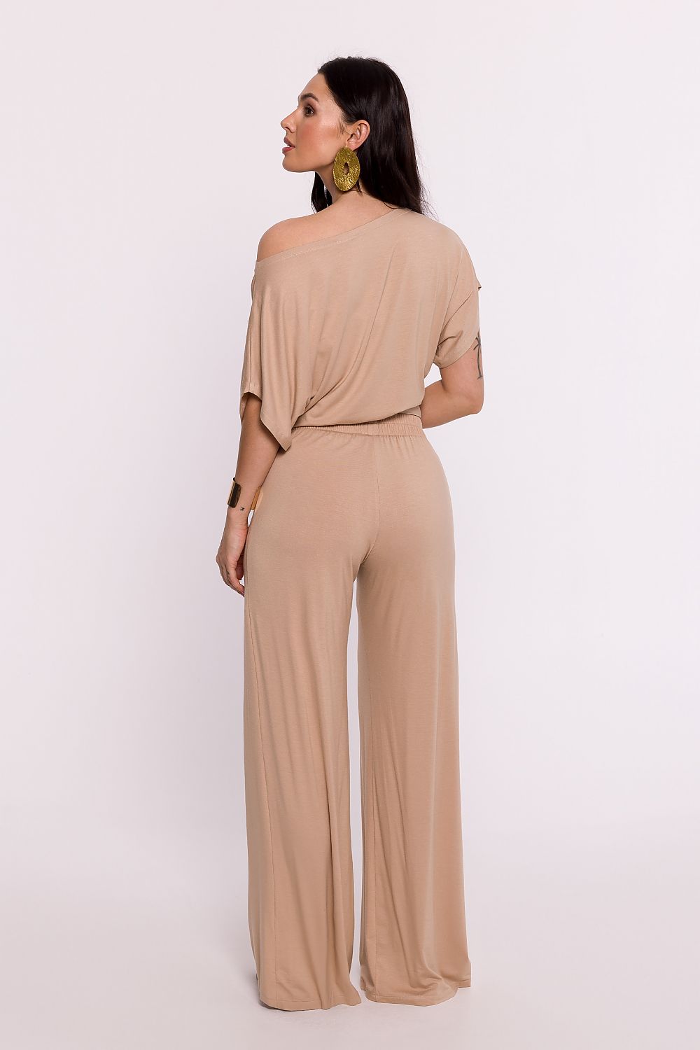 Elegant Women's Viscose Knit Trousers With Elastic Waistband - Stylish Comfort In Every Occasion