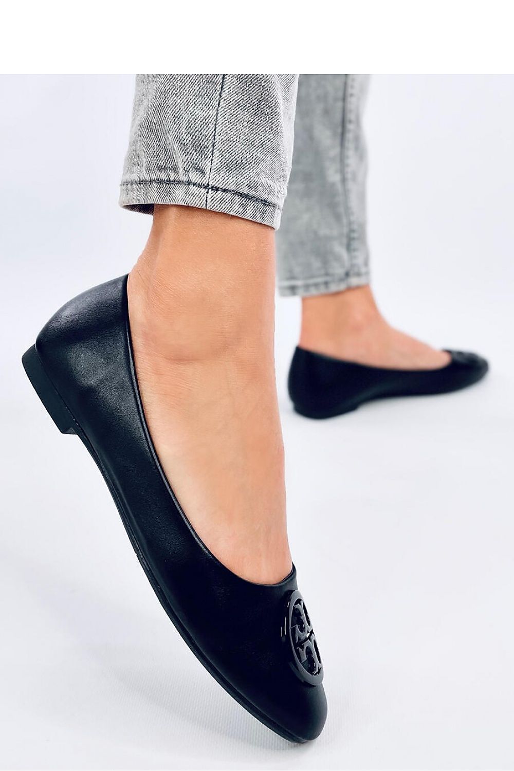 Elegant Inello Ballerina Flats for Women - Chic Eco-Leather Shoes with Unique Decoration