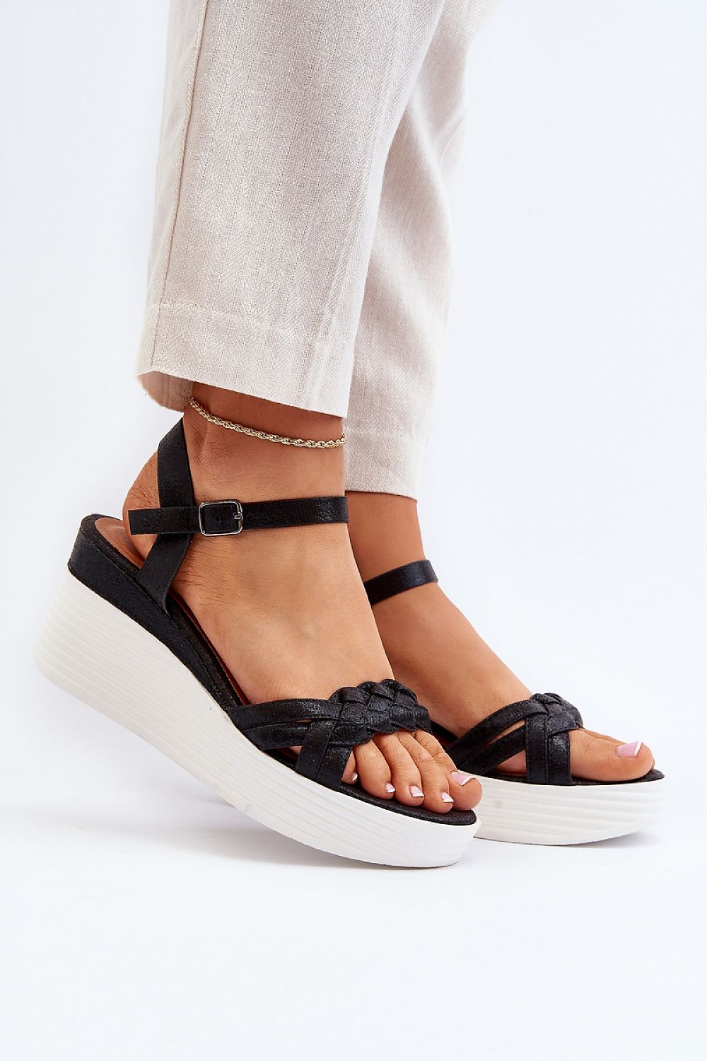Elegant Women's Kitten Heel Sandals with Adjustable Buckle Strap and Eco Leather Insole
