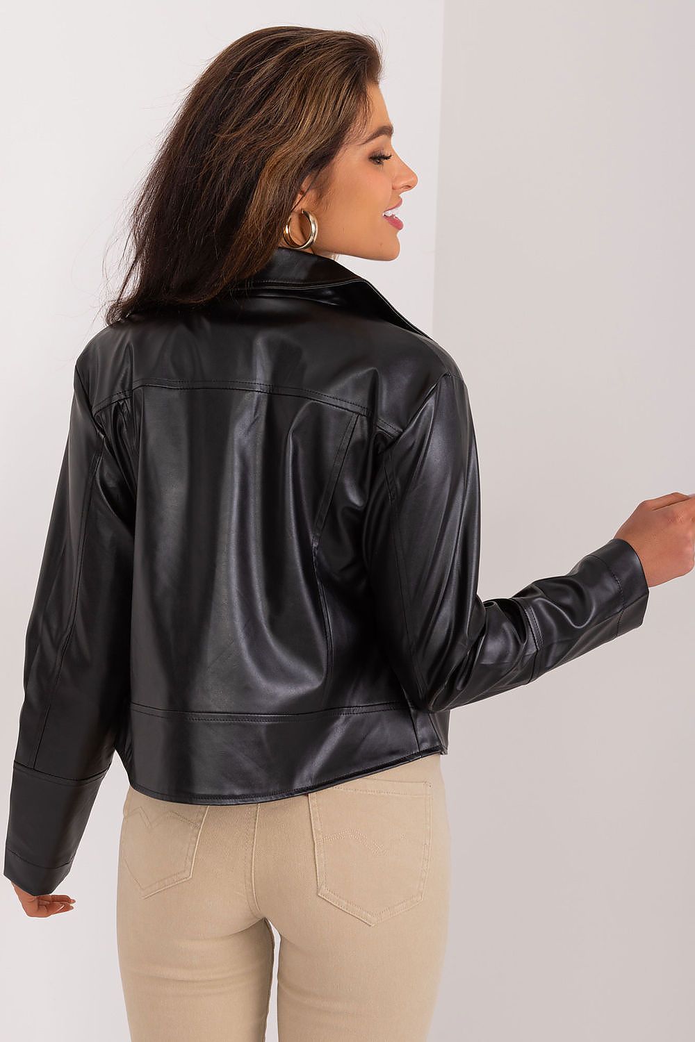 Lakerta Eco-Leather Jacket - Stylish Casual Transitional Jacket with Elegant Lapels and Pockets