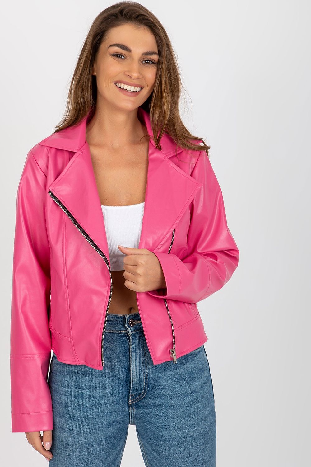 Lakerta Eco-Leather Jacket - Stylish Casual Transitional Jacket with Elegant Lapels and Pockets