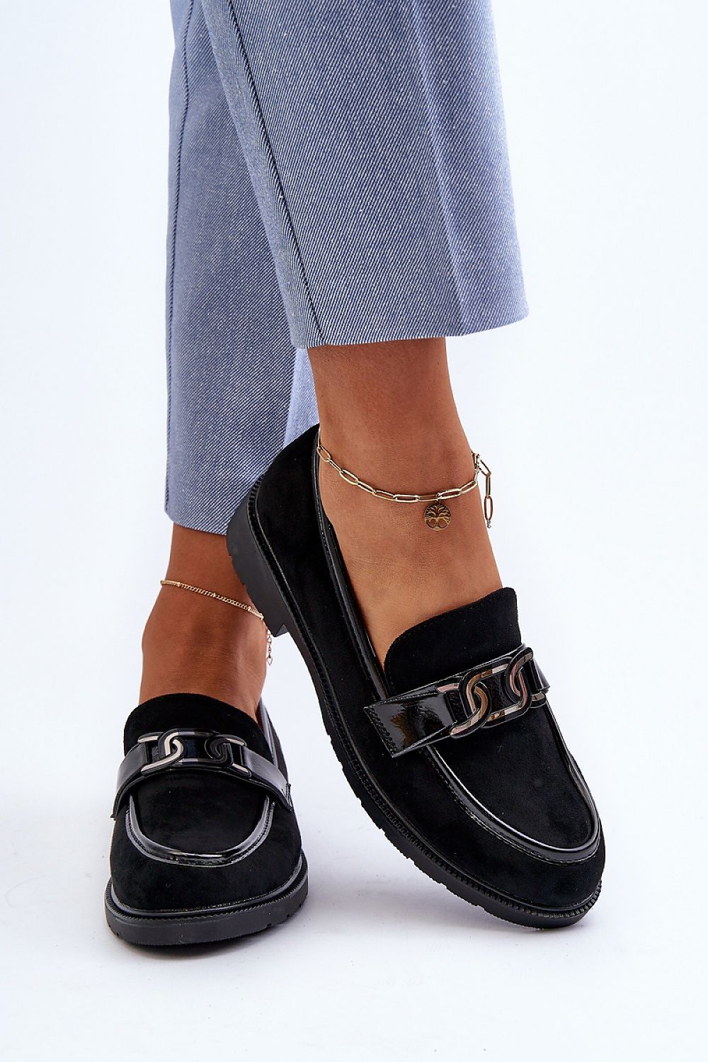 Elegant Women's Moccasins by S.Barski - Comfortable Suede with Ornamental Detail, 3 cm Heel