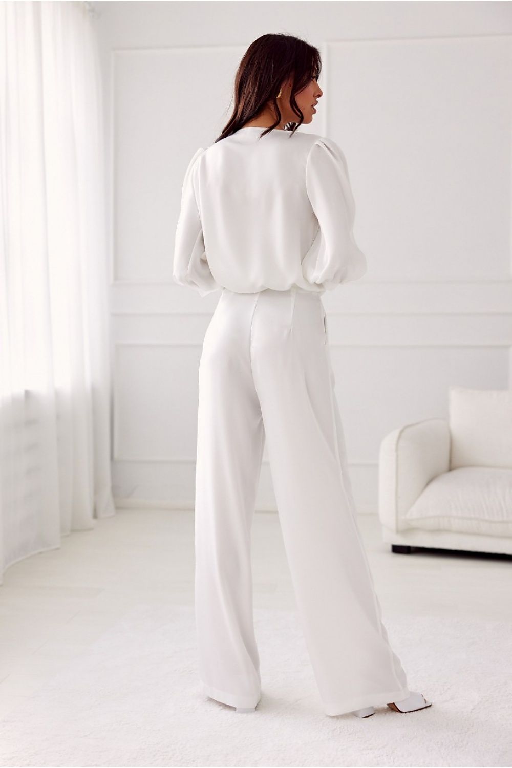 Roco Fashion Elsa Satin Wide-Leg Trousers with High Waist and Pockets for Elegant Occasions