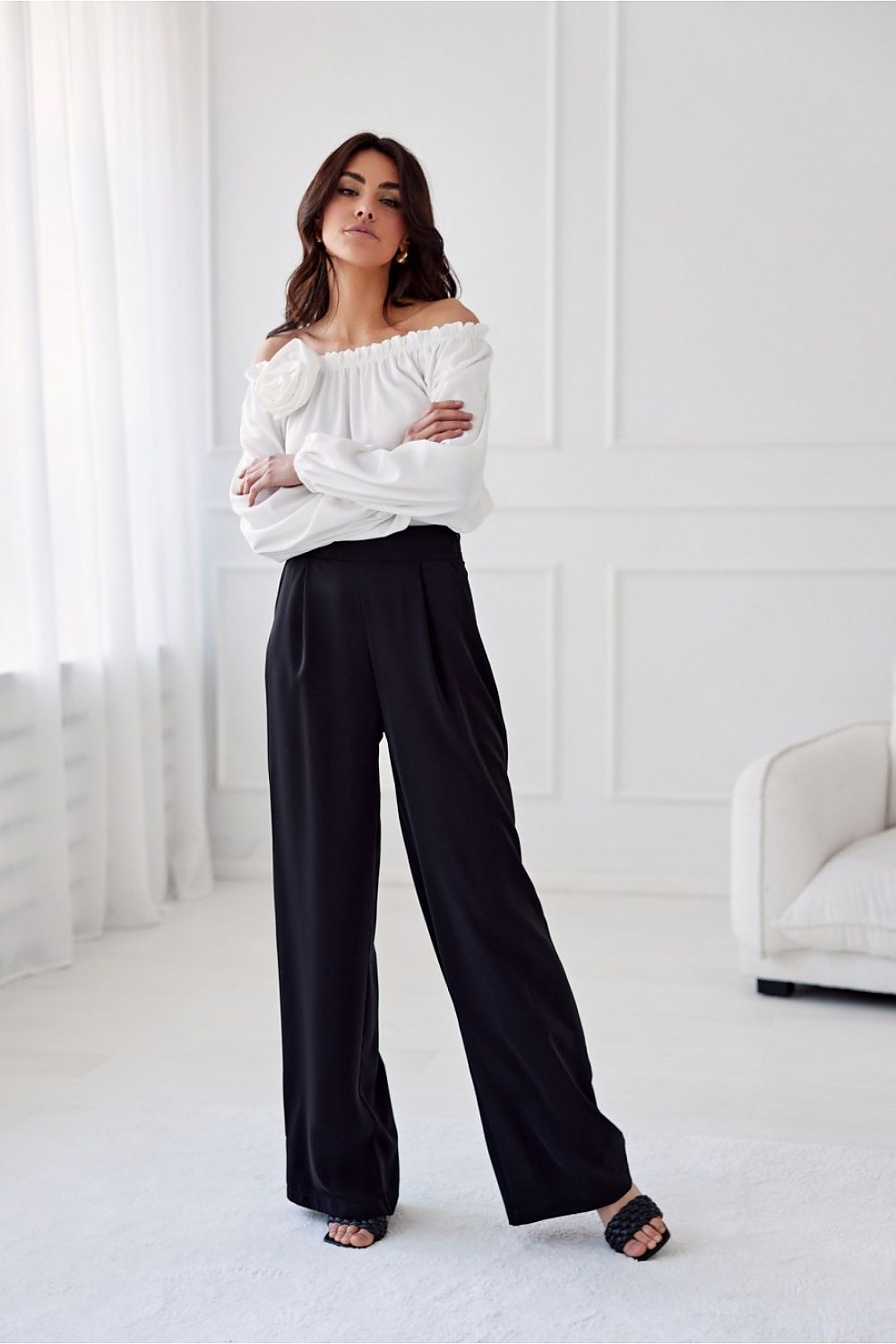 Alaya women's trousers by roco fashion | high-waisted wid...