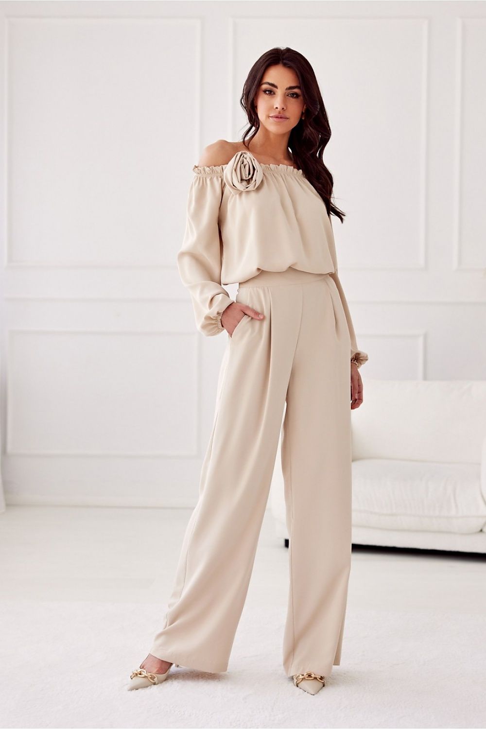 Alaya women's trousers by roco fashion | high-waisted wid...