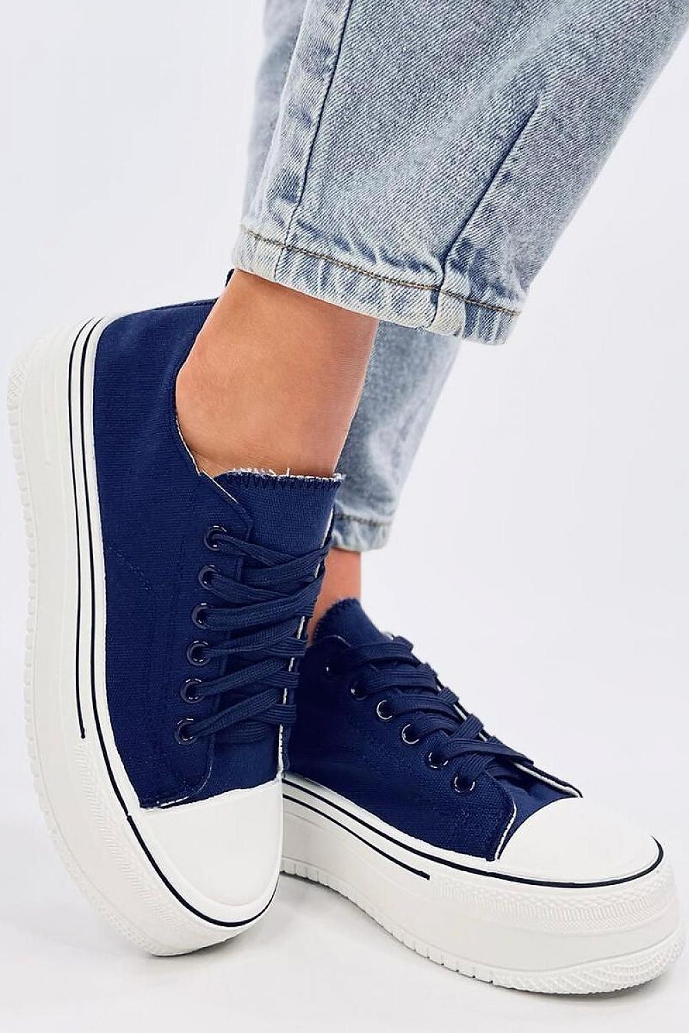 Women's Platform Sneakers by Inello - Trendy High Sole Fabric Shoes for Stylish Elevation