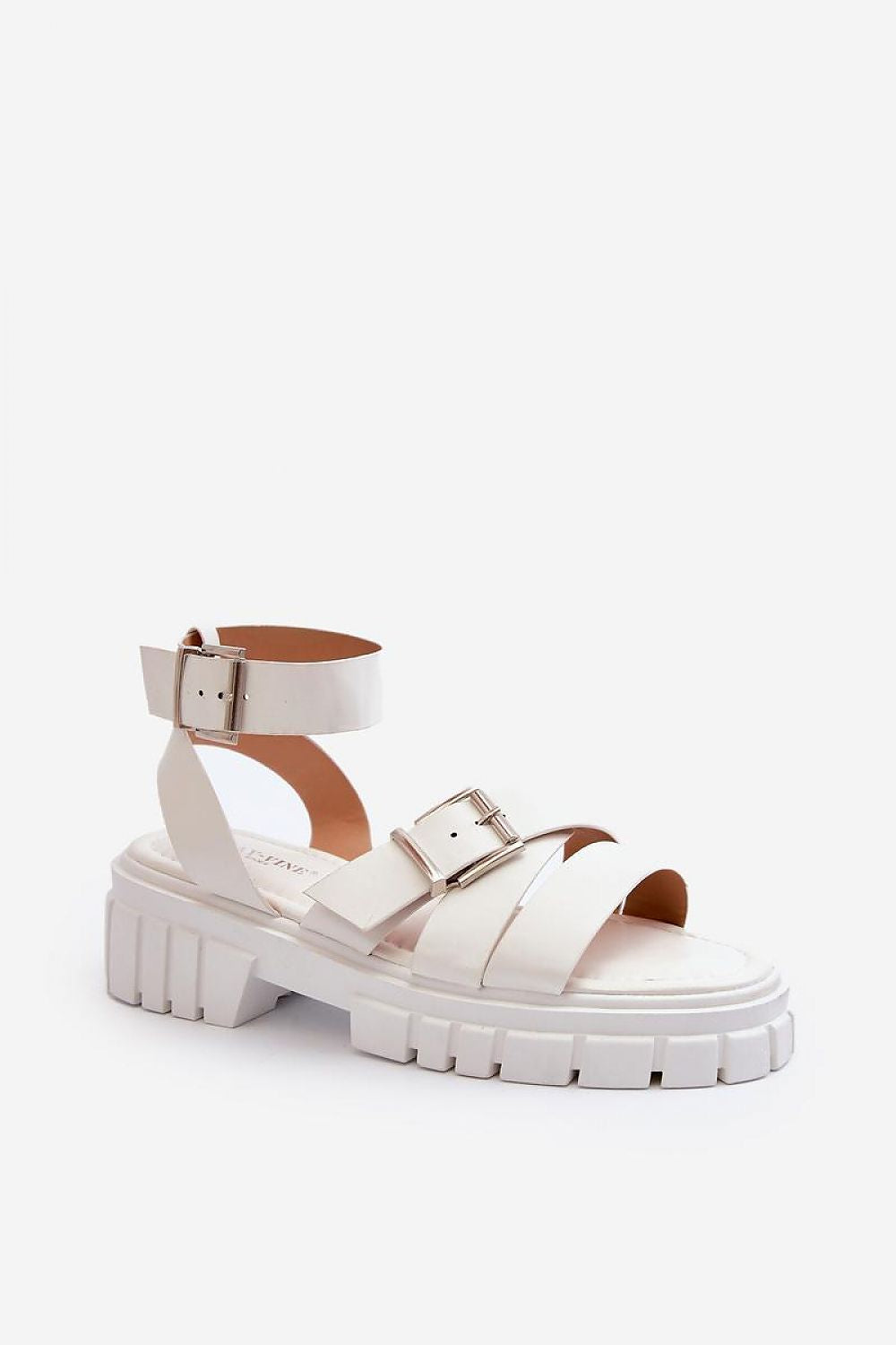 Women's Eco Leather Platform Sandals with Adjustable Strap and Comfortable Insole - 4.5 cm Heel