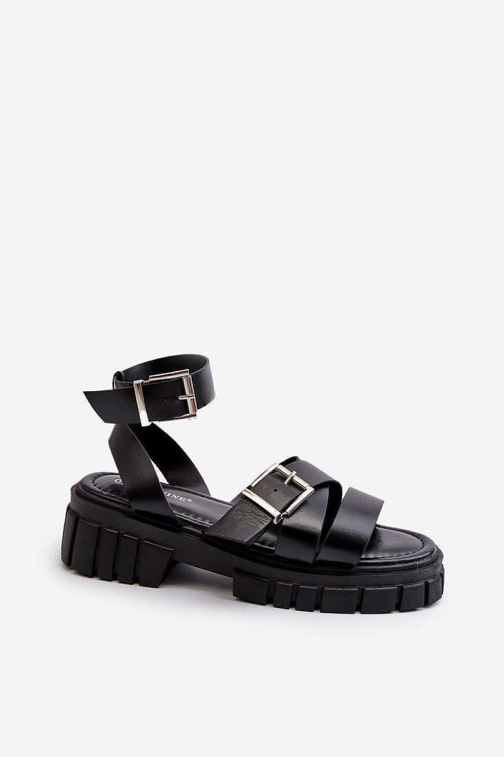 Women's Eco Leather Platform Sandals with Adjustable Strap and Comfortable Insole - 4.5 cm Heel