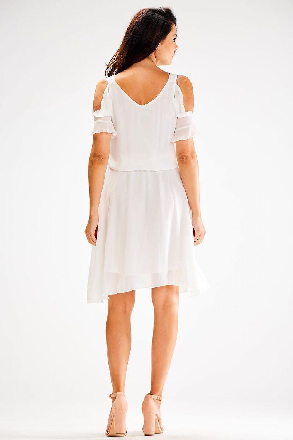 Elegant Lightweight Chiffon Summer Daydress with Shoulder Slits by Awama