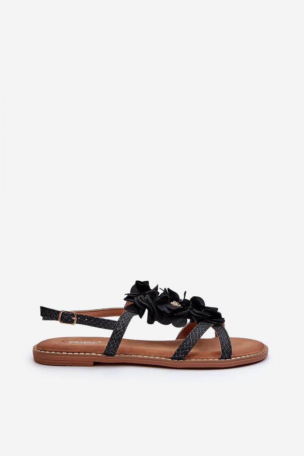 Women's Glittering Floral Sandals with Flat Heel for Summer Elegance - Step in Style