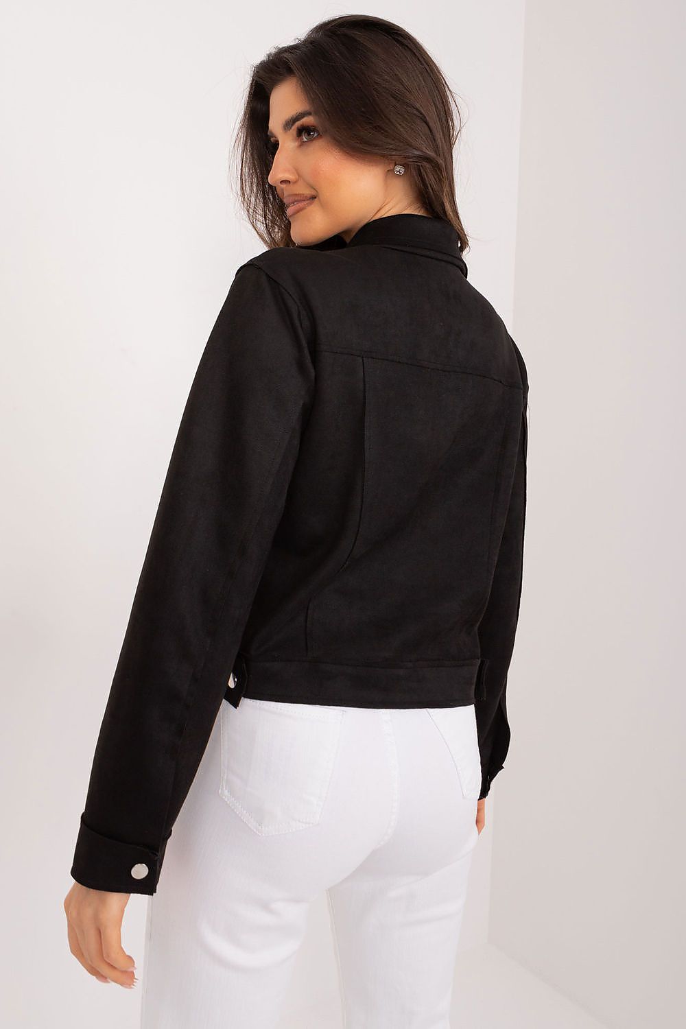 Badu Women's Lightweight Polyester Jacket with Chest Pockets and Elegant Snap Closure