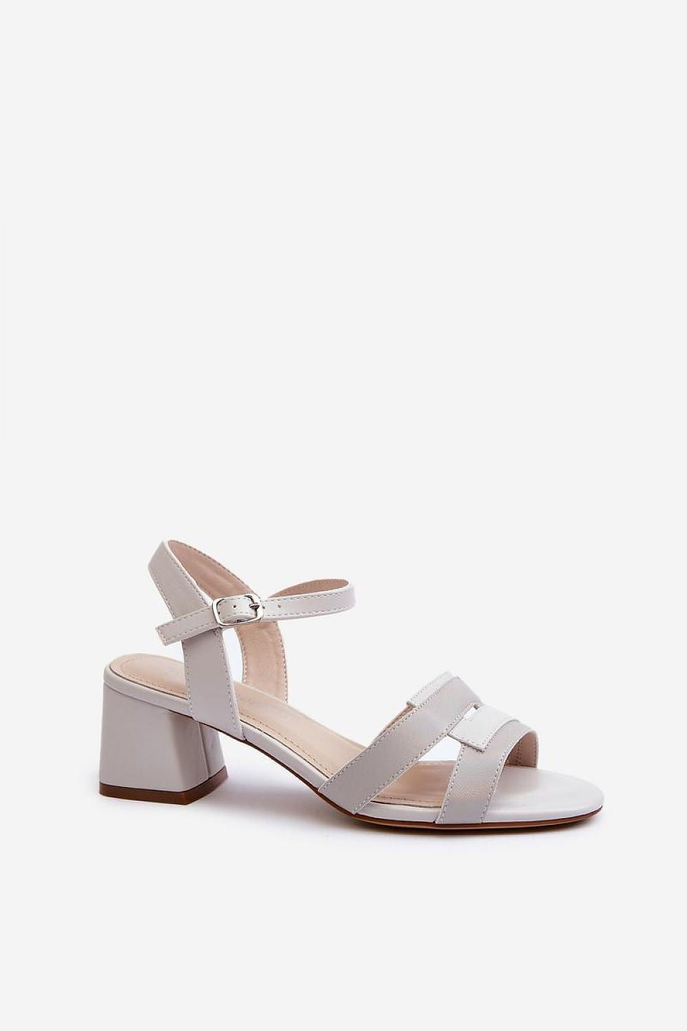 Elegant Eco-Leather Heel Sandals With Adjustable Strap And Comfortable Genuine Leather Insole