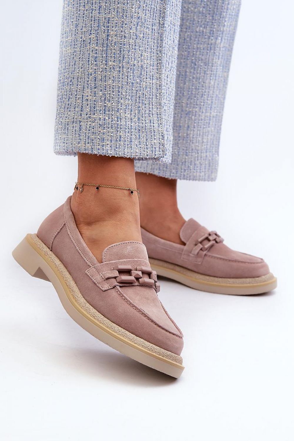 Luxury Women's Suede Moccasins with Natural Leather Footbed - Practical & Fashionable Comfort