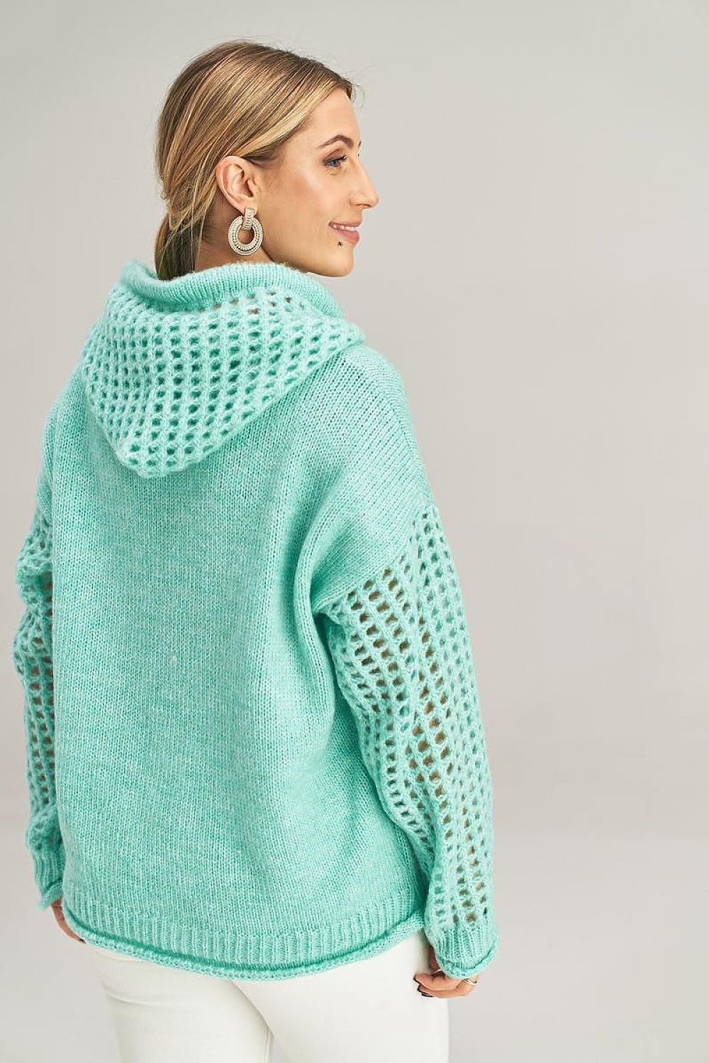 Elegant Long-Sleeved Hooded Jumper with Fashionable Decorative Pocket by Figl