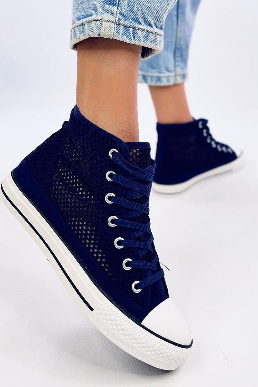 Inello Women’s High-Top Sneakers – Lace-Up, Breathable Fabric, Unique Design