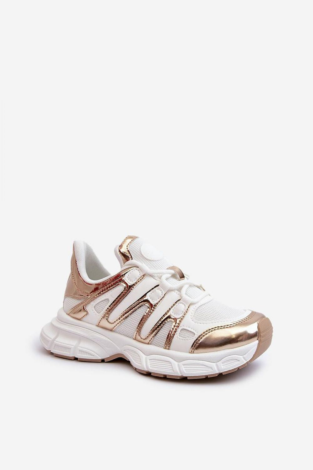 Elegant Artificial Leather Sport Shoes with Thick Sole and Removable Foam Insole for Comfort
