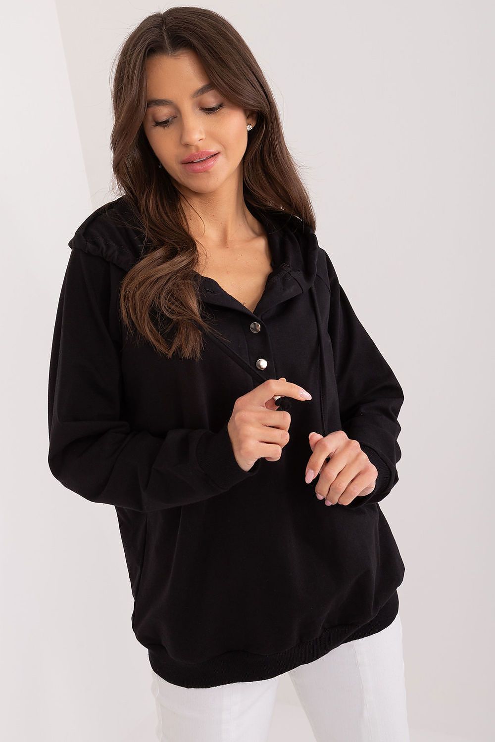 Elegant Women's Casual Hoodie in 90% Cotton with Adjustable Fit and Sporty Design