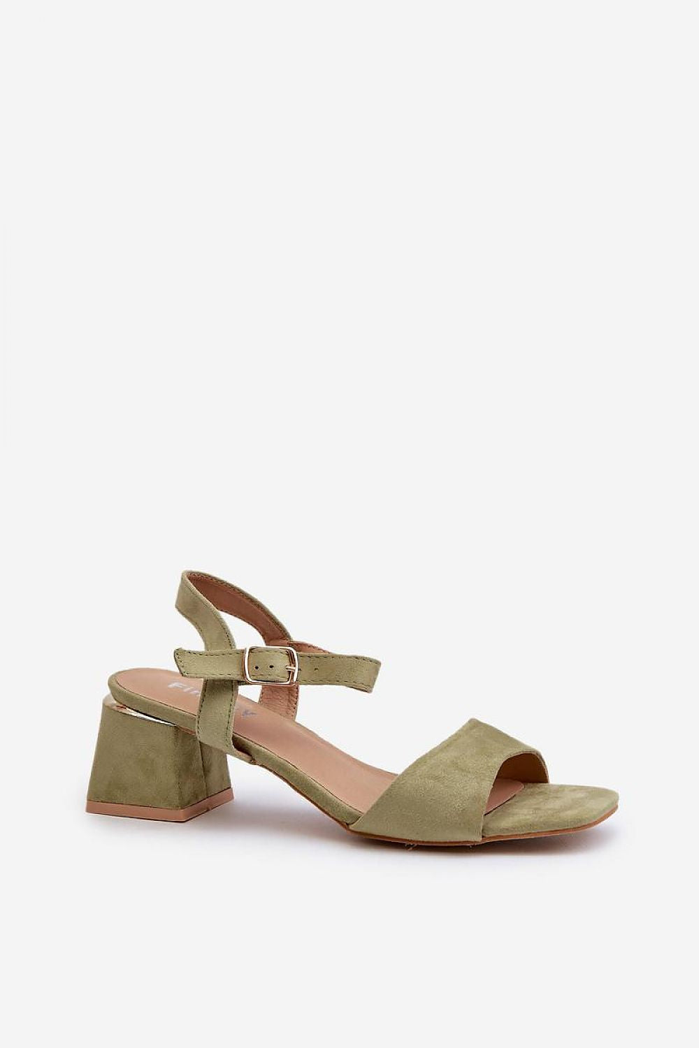 Women's Eco Suede Sandals with 6 cm Block Heel and Adjustable Buckle Strap for Summer Style