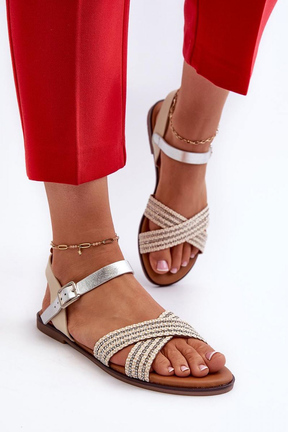 Luxury Women's Flat Sandals by S. Barski with Adjustable Buckle for Ultimate Comfort