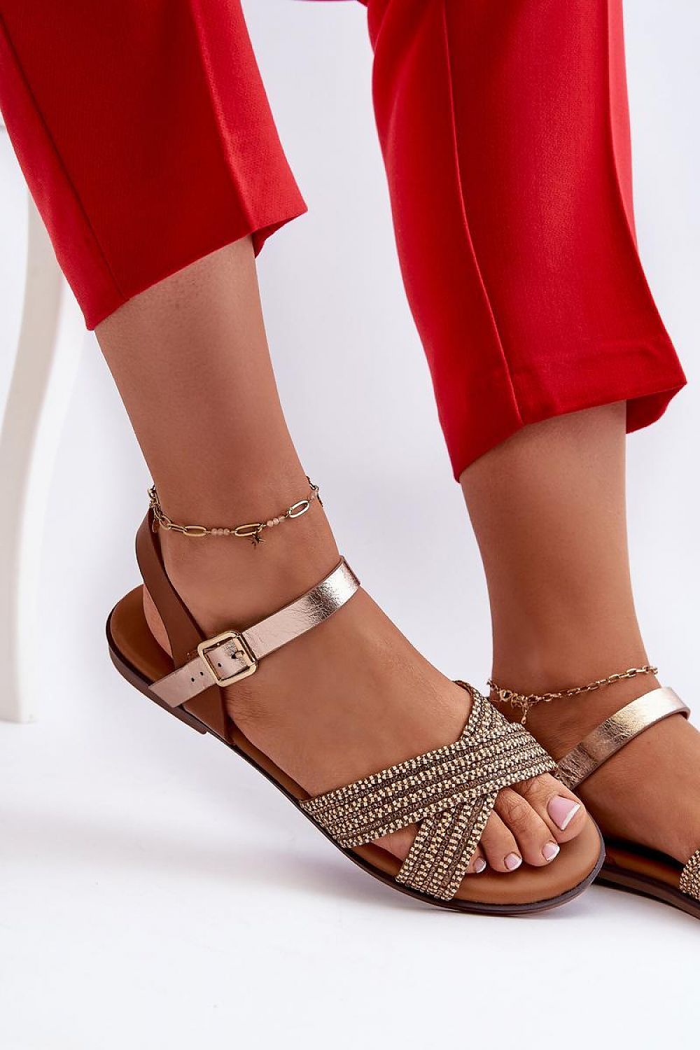 Luxury Women's Flat Sandals by S. Barski with Adjustable Buckle for Ultimate Comfort