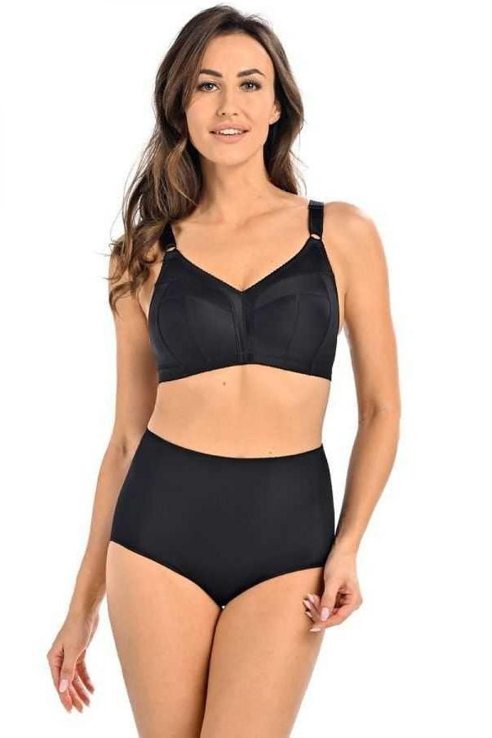 Luxury Black Soft Bra with Floral Lace, Adjustable Straps, Underwire-Free Comfort