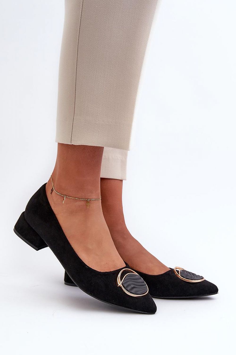 Elegant Eco-Suede Heel Pumps with Pointed Nose and Leather Insole – Perfect for Formal and Everyday Wear