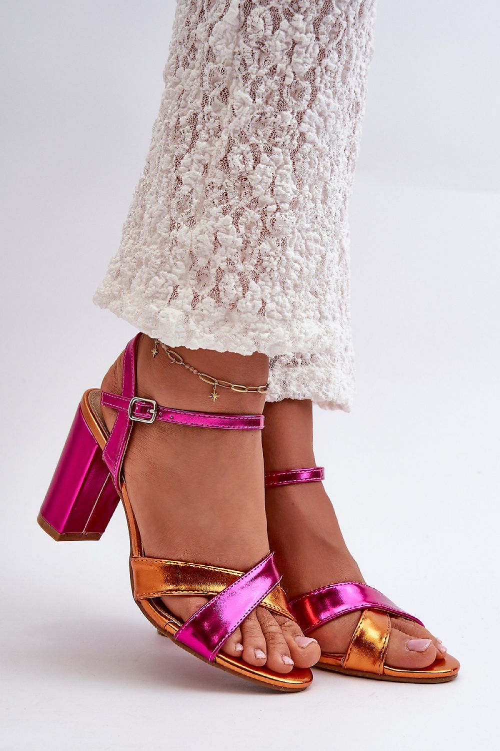 Women's Eco Leather Stiletto Heel Sandals with Intertwining Straps - Elegant Comfort