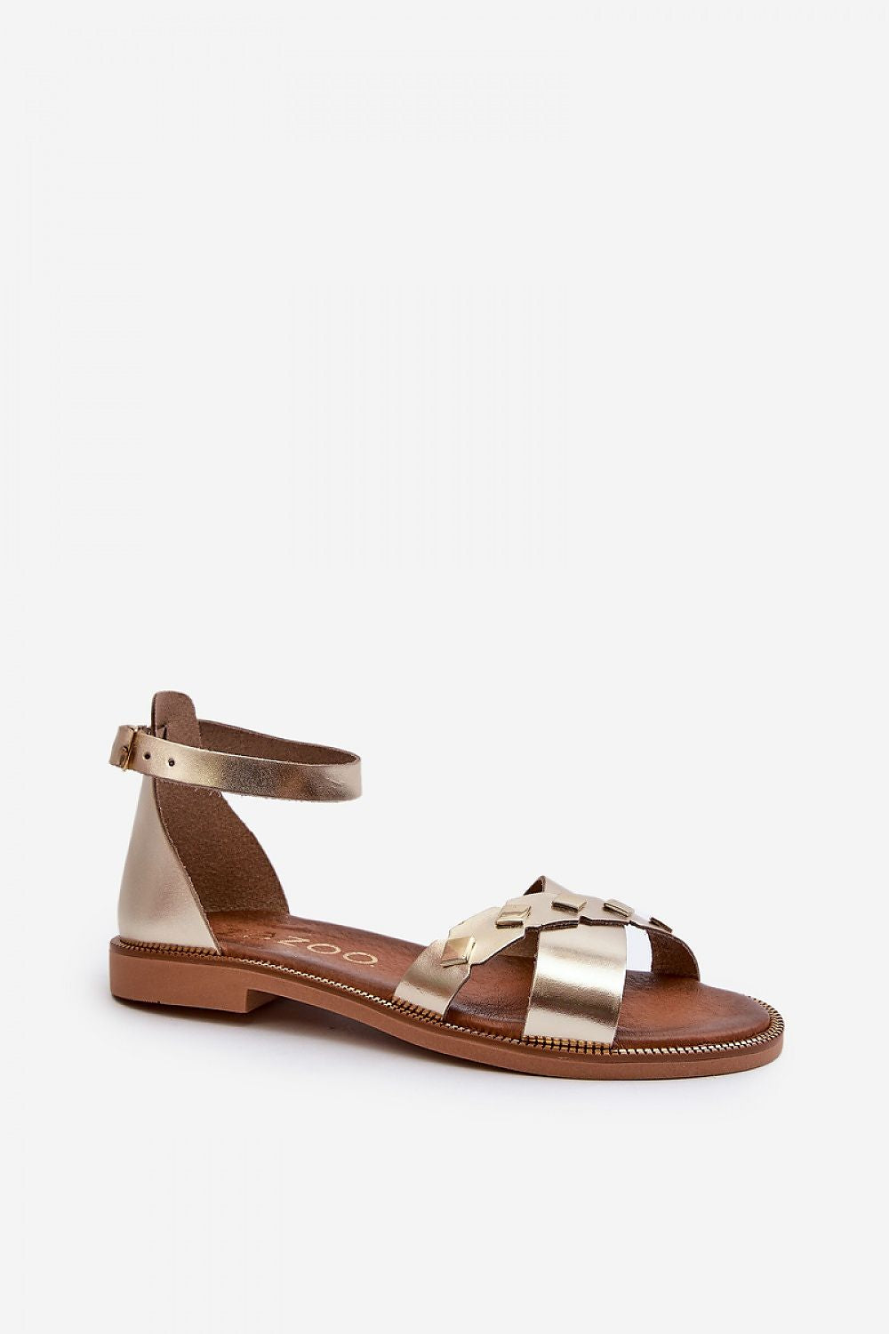 Women's Natural Leather Sandals with Adjustable Buckle, Elegant Summer Footwear - Comfortable & Stylish