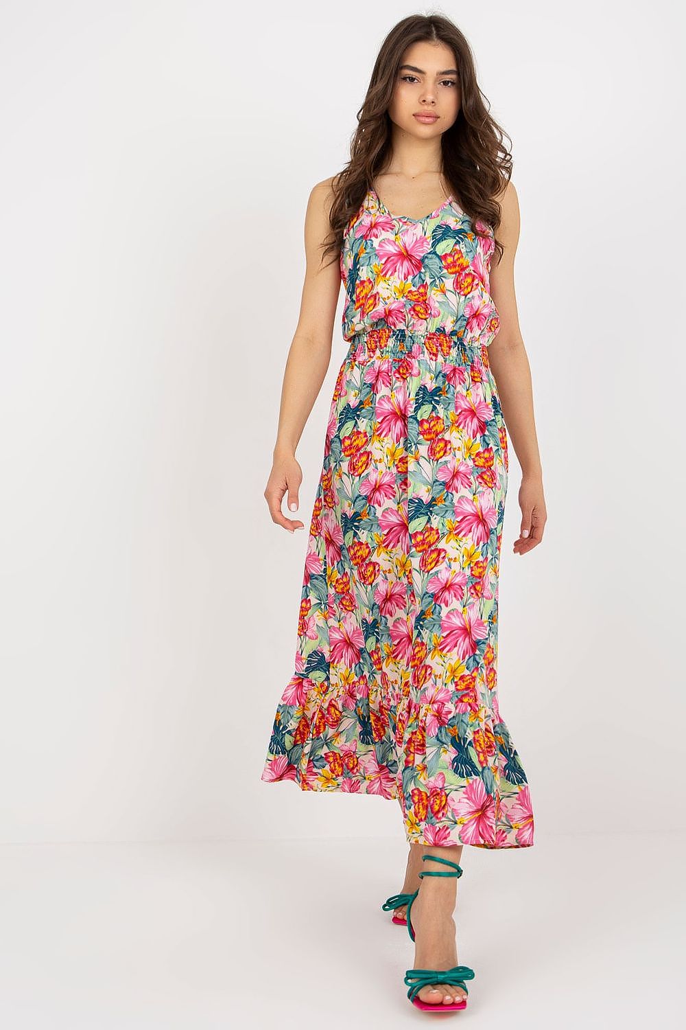 Elegant Long Summer Dress With Thick Straps And Heart Neckline By Fresh Made