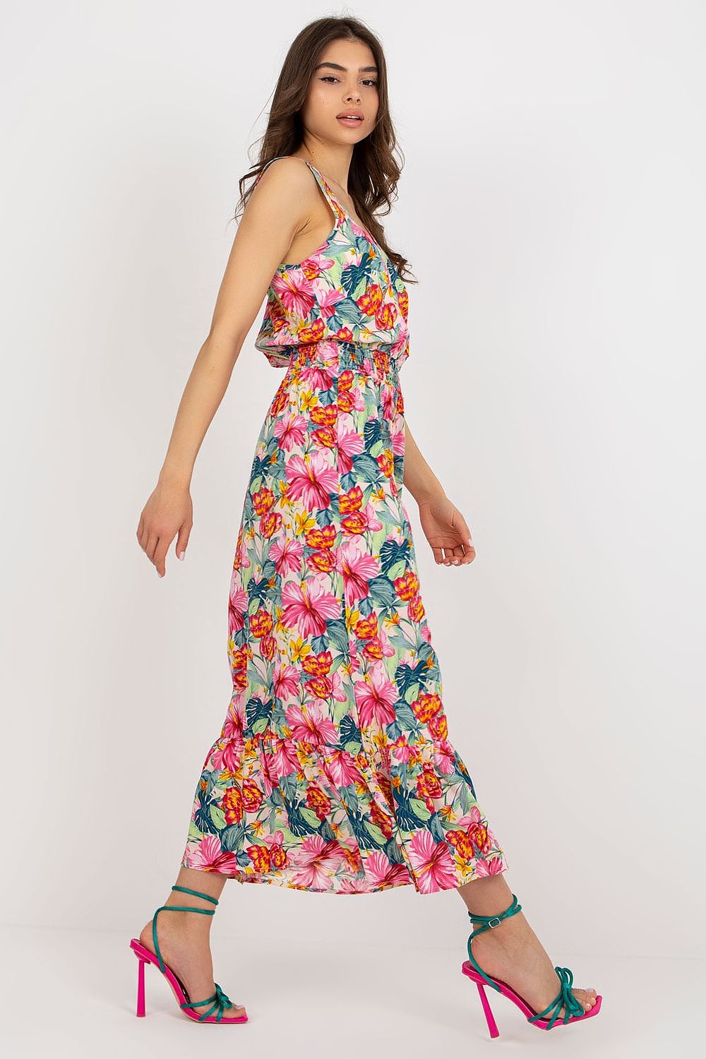 Elegant Long Summer Dress With Thick Straps And Heart Neckline By Fresh Made