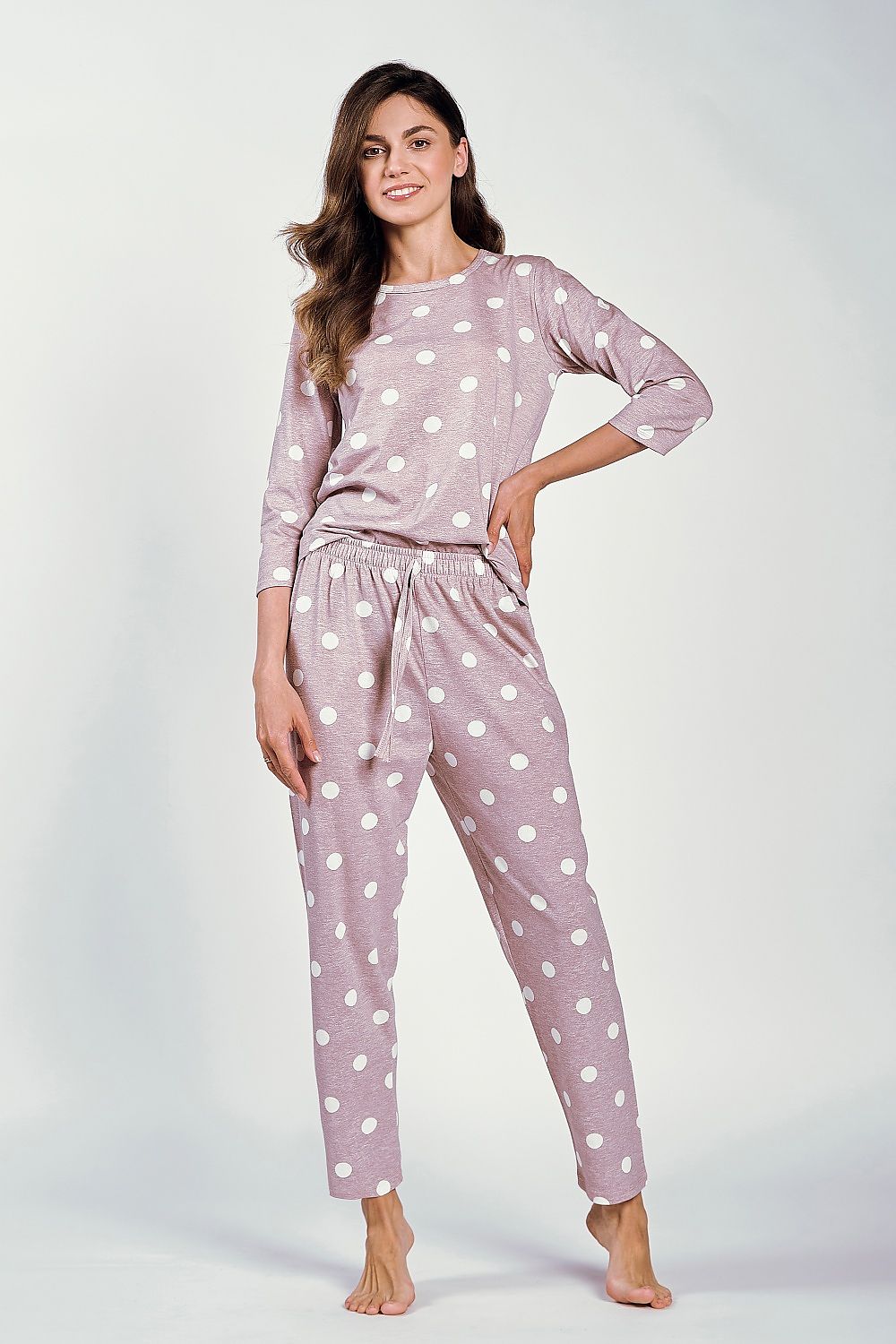 Luxury Women's Cotton Pajamas with 3/4 Sleeves and Elastic Waist - Stylish Comfort by Taro