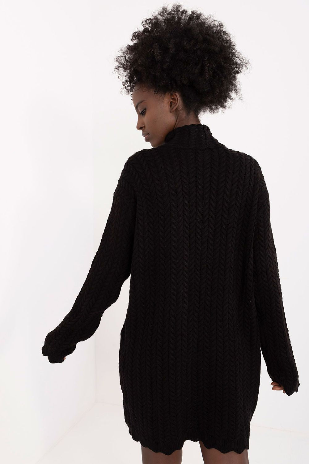 Elegant Mini Knitted Turtleneck Dress - Soft Acrylic & Wool Blend for Everyday Style