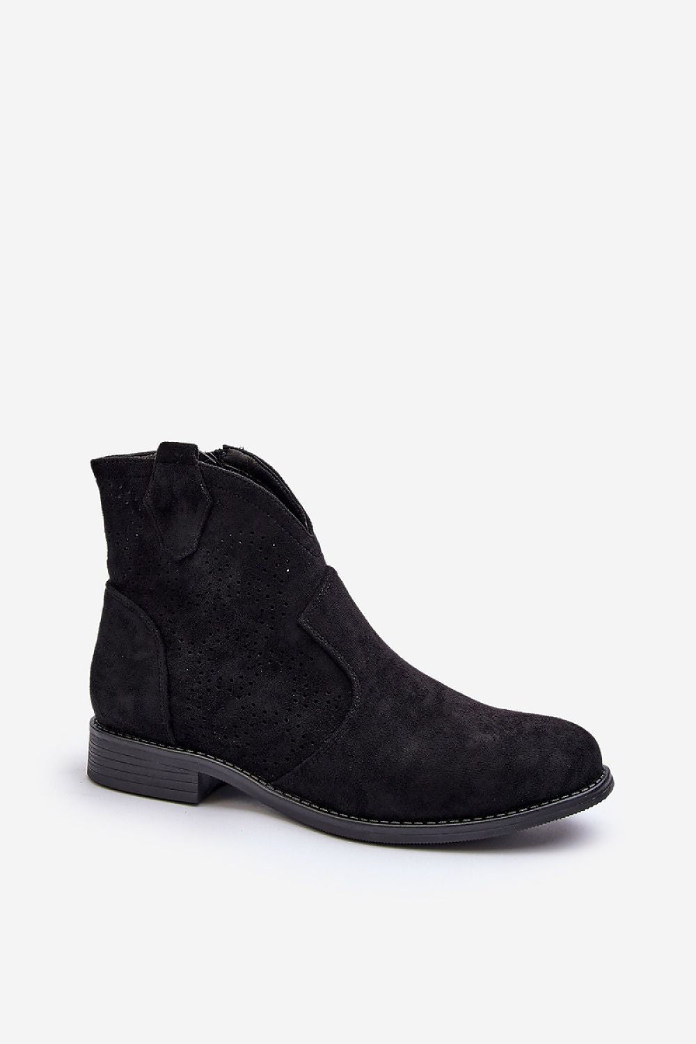 Women's Eco Suede Ankle Boots with Lace Upper and Zipper Closure - Comfort & Style for Spring