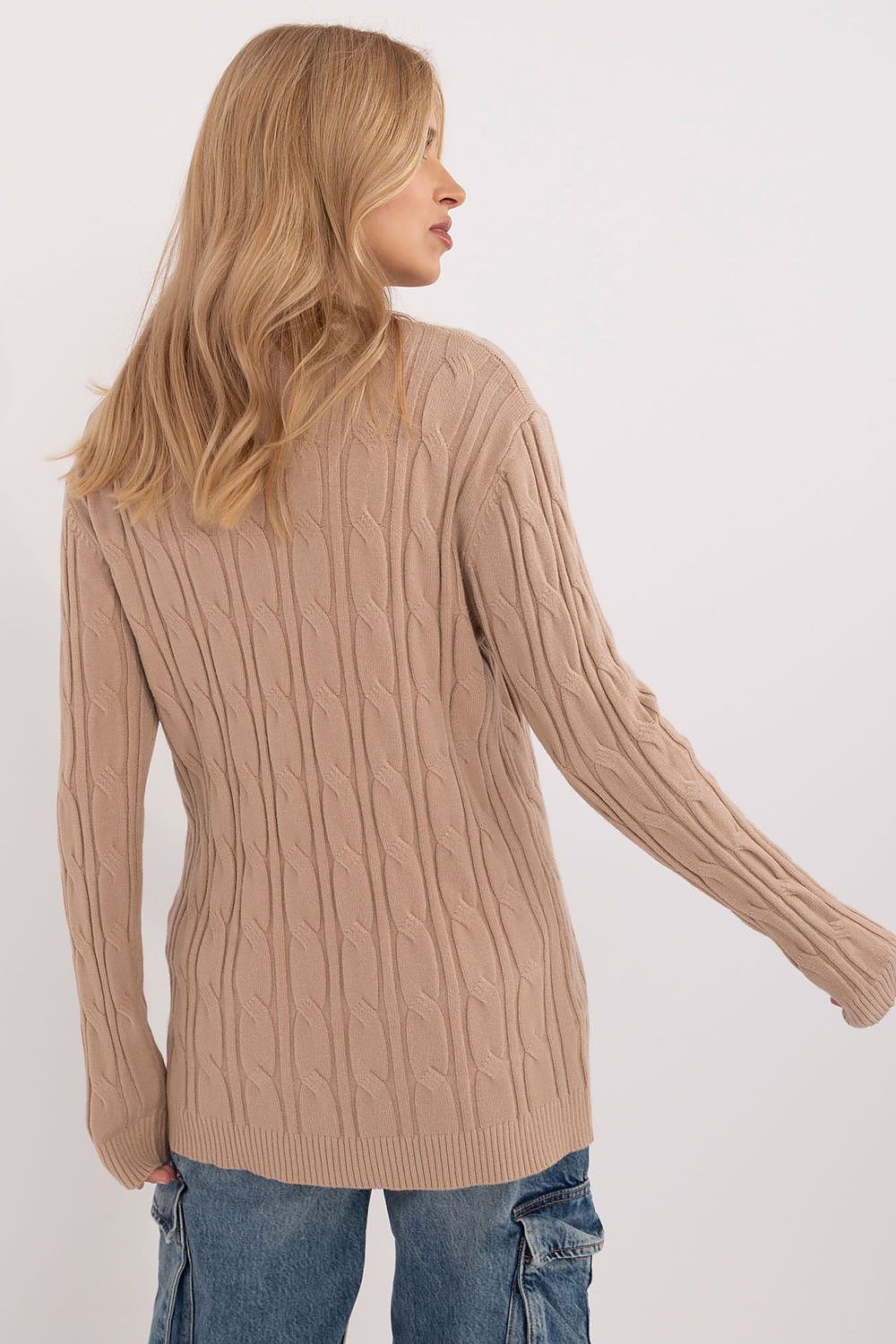 Women's AT Casual Sweater - Soft Viscose Blend, Long Sleeves, Classic Round Neckline, Versatile Style