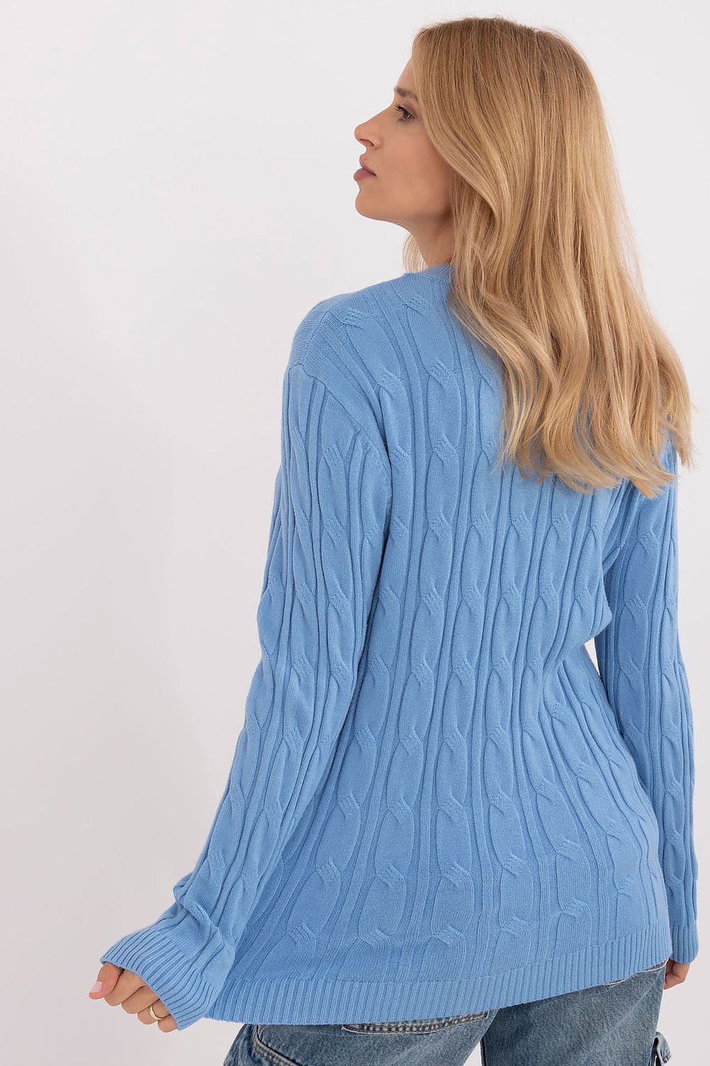 Women's AT Casual Sweater - Soft Viscose Blend, Long Sleeves, Classic Round Neckline, Versatile Style