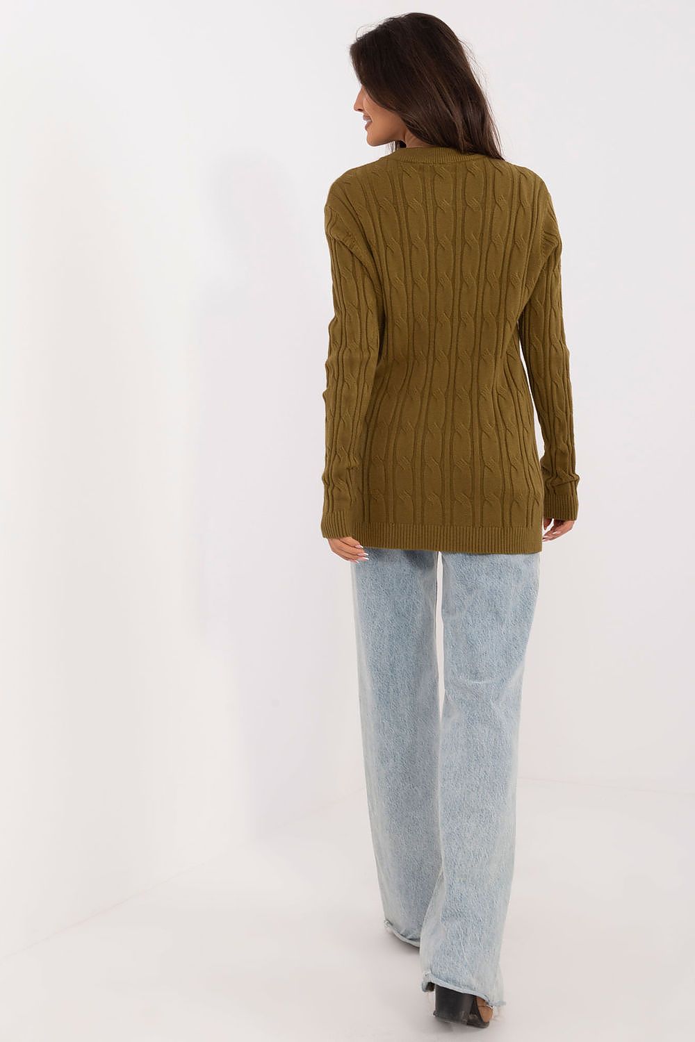 Women's AT Casual Sweater - Soft Viscose Blend, Long Sleeves, Classic Round Neckline, Versatile Style
