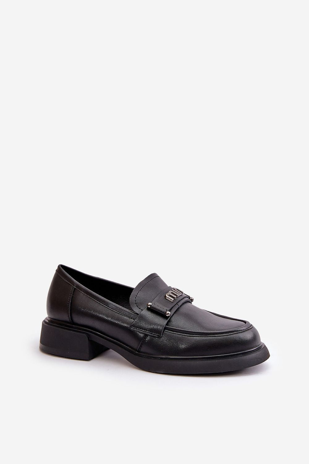 Vinceza Women's Elegant Leather Loafers with Decorative Strap - Comfortable & Stylish