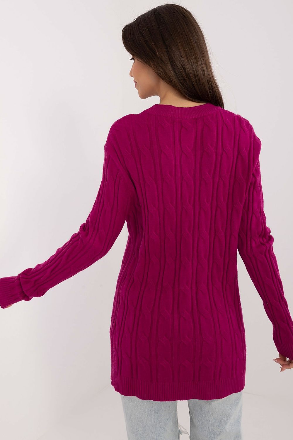 Women's AT Casual Sweater - Soft Viscose Blend, Long Sleeves, Classic Round Neckline, Versatile Style