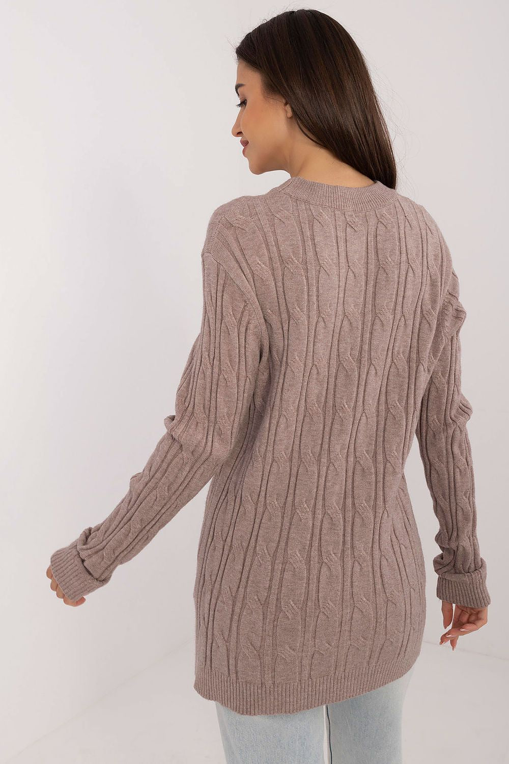 Women's AT Casual Sweater - Soft Viscose Blend, Long Sleeves, Classic Round Neckline, Versatile Style