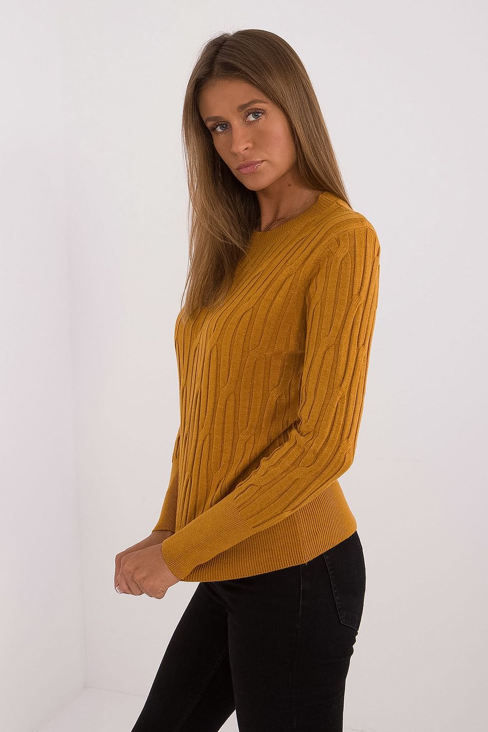 Elegant Casual Women's Sweater - Soft Viscose, Nylon & Polyester Blend, Round Neck, Long Sleeves